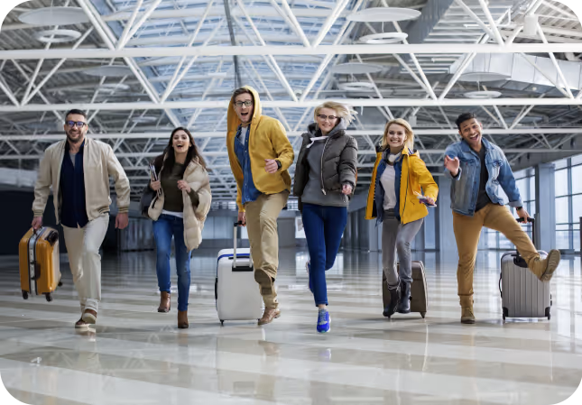 Students at airport
